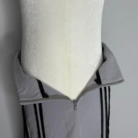 Heart Moon Star Grey and Back Striped Midi Skirt - Picture 4 of 5